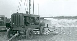 Old photo of a tractor